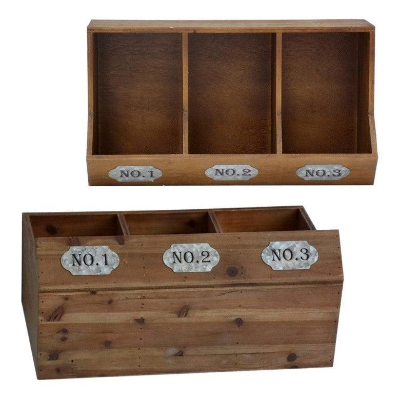 Crestview Collection Outbox 18" x 10" x 8" Rustic Wood Decorative Table Top Storage In Wood Finish