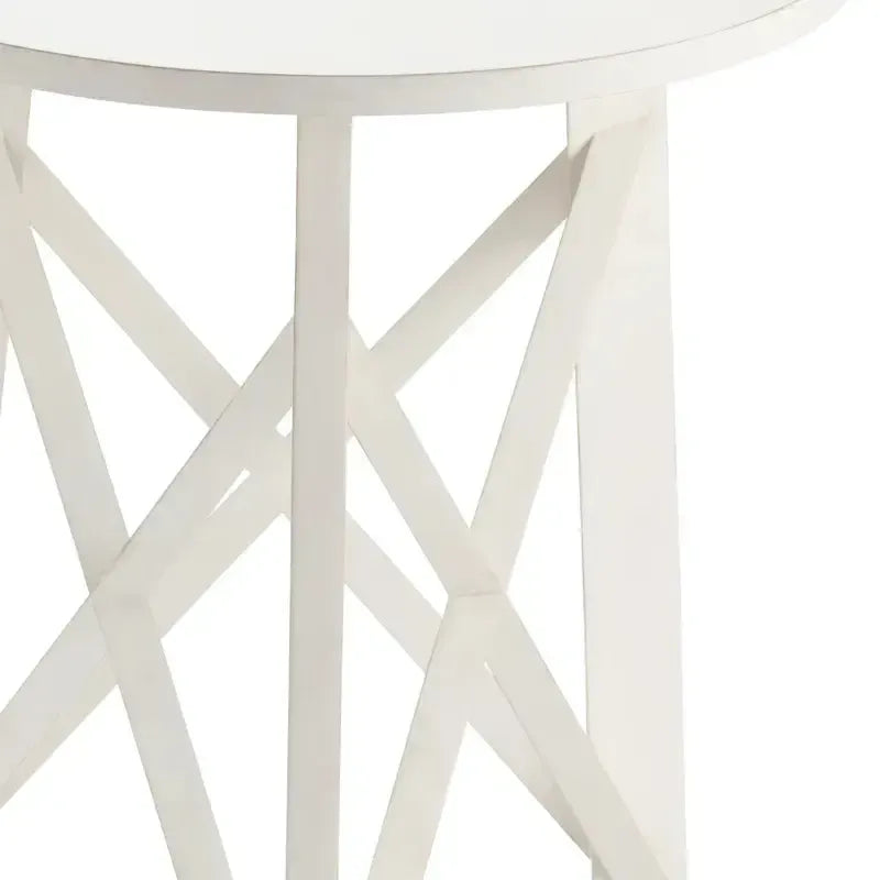 Crestview Collection Sanibel 20" x 20" x 26" Traditional Wood Accent Table In White Finish