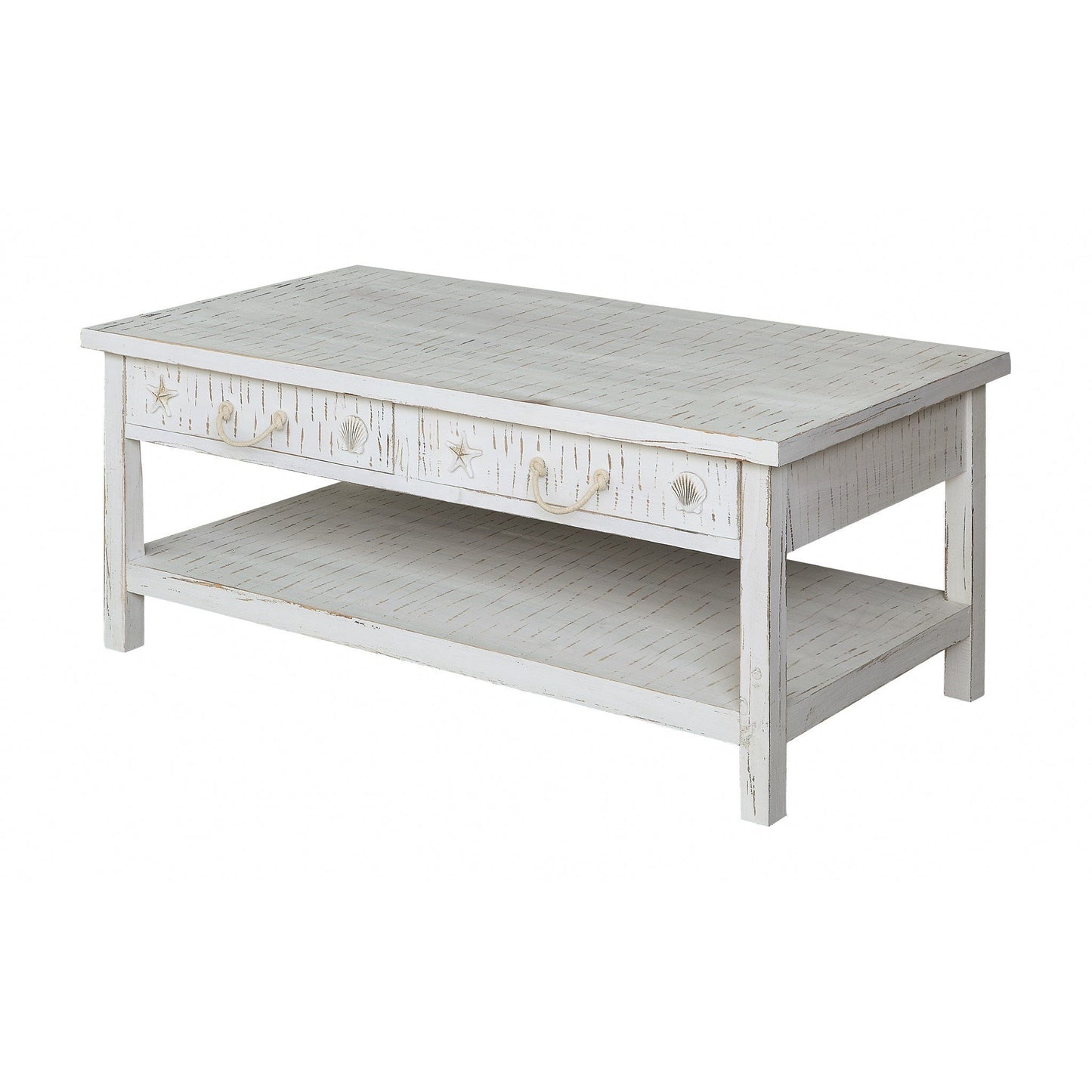 Crestview Collection Seaside 48" x 26" x 20" Ocassional Wood Cocktail Table