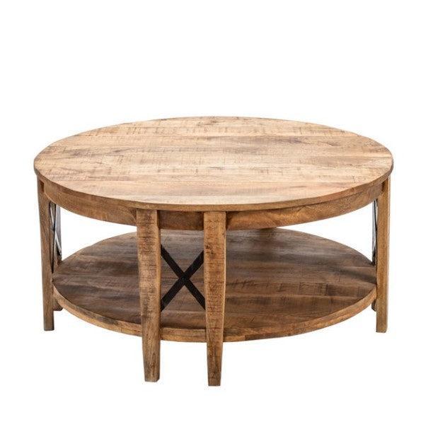 Crestview Collection Sutton Creek 38" x 38" x 18" Occasional Metal And Wood Cocktail Table