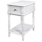 Crestview Collection Weston 13" x 21" x 24" 1-Drawer Traditional Wood Chairside In Chalk Gray Finish