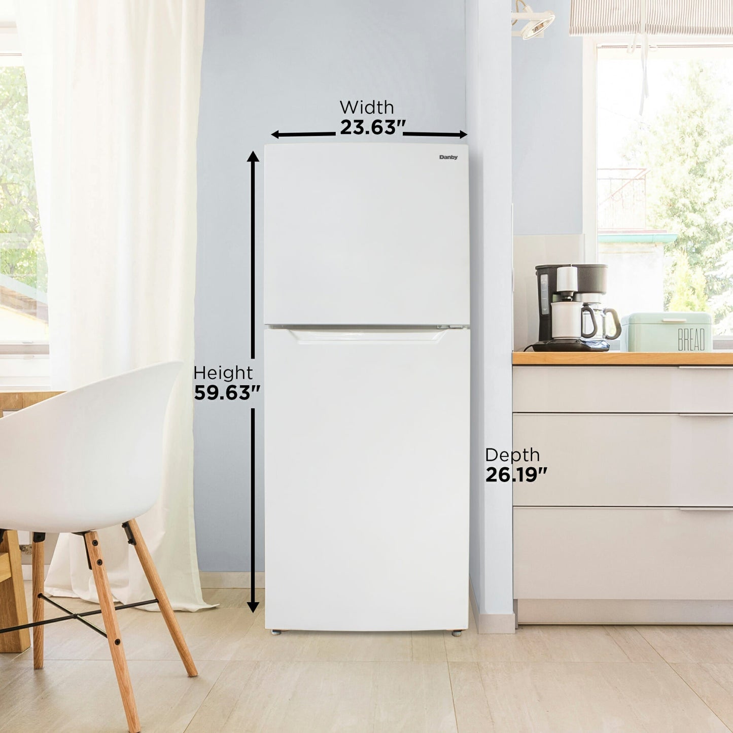 Danby 10 CuFt. White Apartment Size Top Mount Fridge - DFF101B2WDB