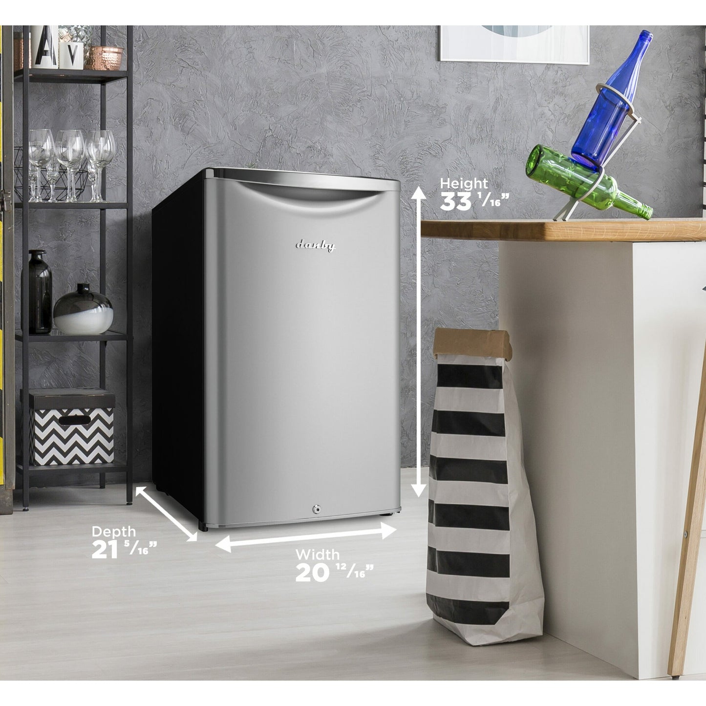 Danby 124L Iridium Silver Retro Compact Fridge - DAR044A6DDB
