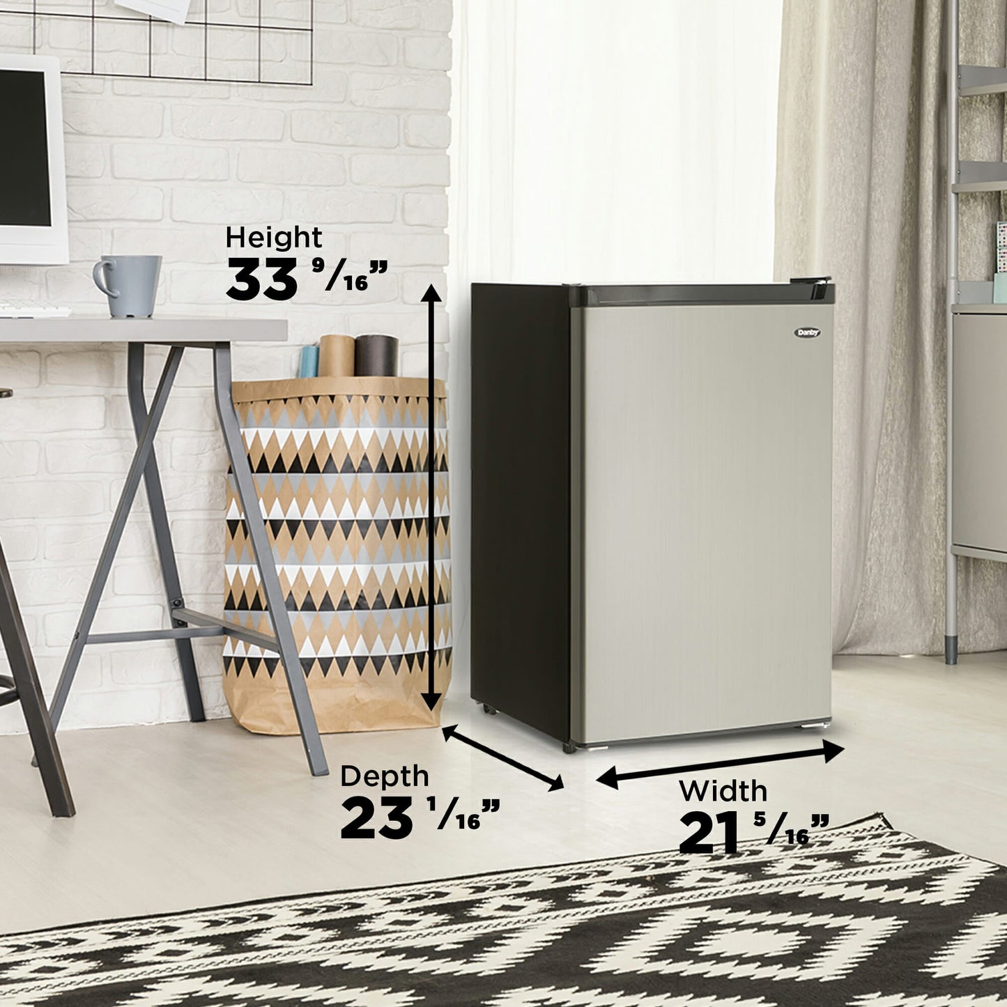 Danby 127L Stainless Steel Compact Fridge With True Freezer - DCR045B1BSLDB-3