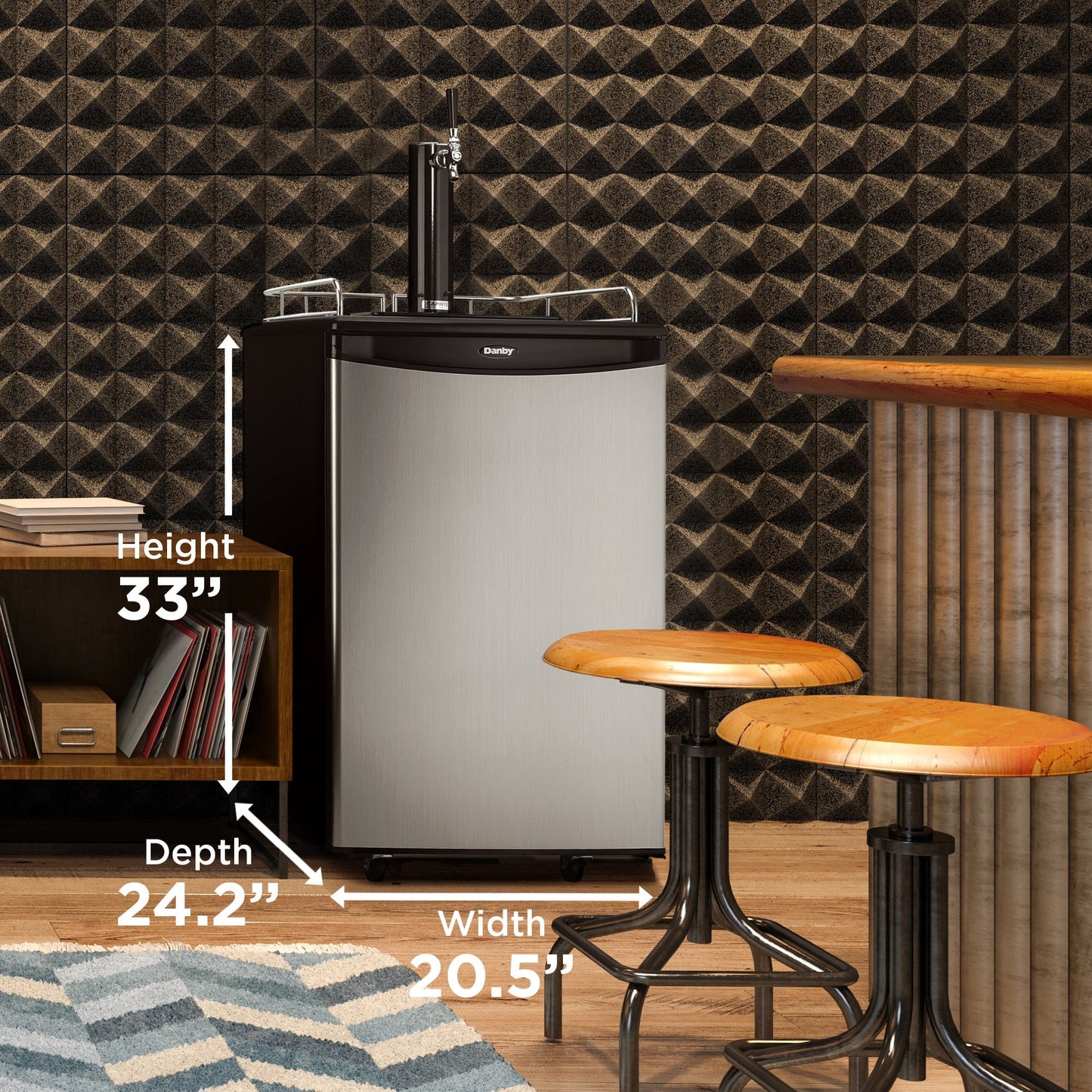 Danby 153L Stainless Steel Single-Tap Kegerator - DKC054A1BSLDB