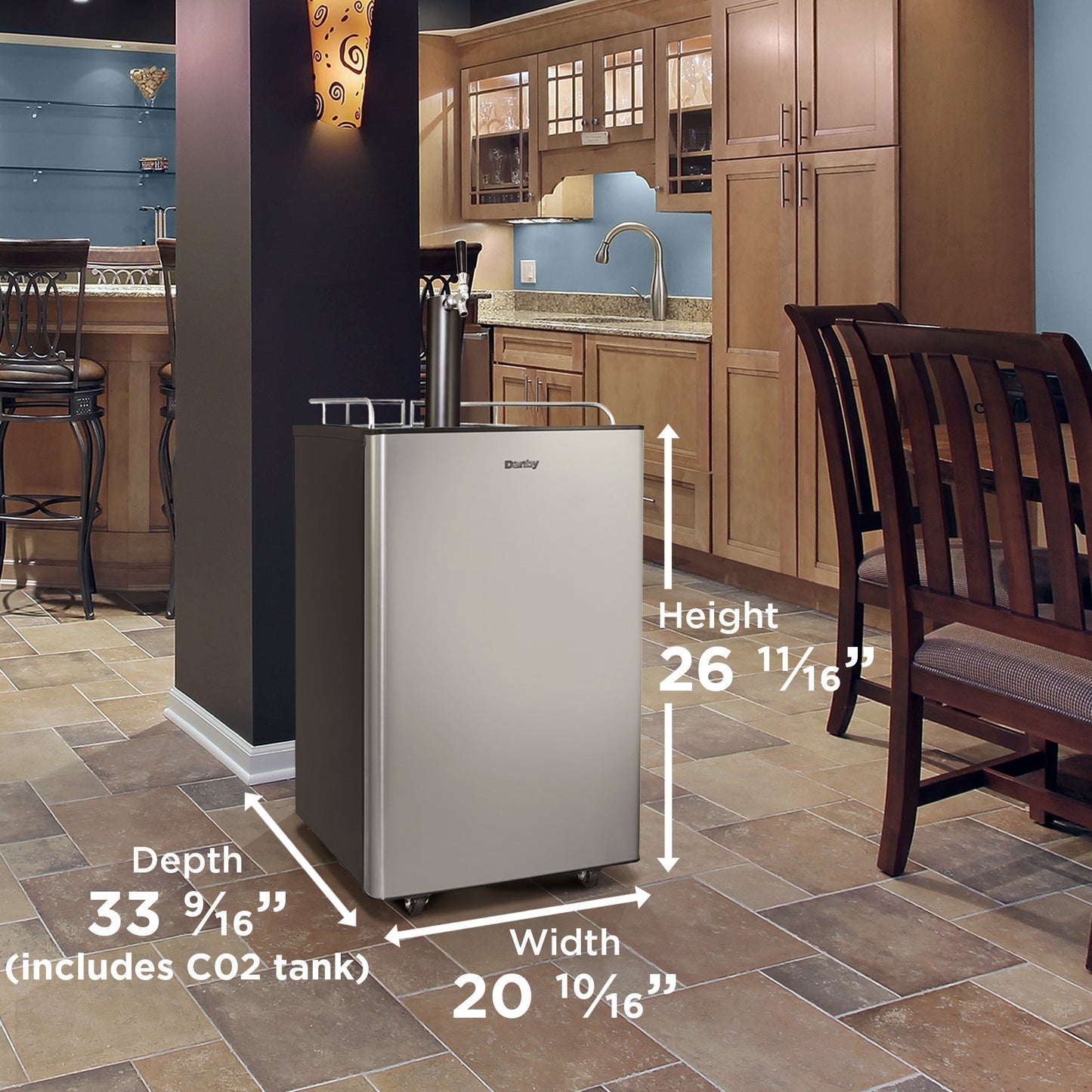 Danby 153L Stainless Steel Single-Tap Kegerator - DKC054A9SLDB