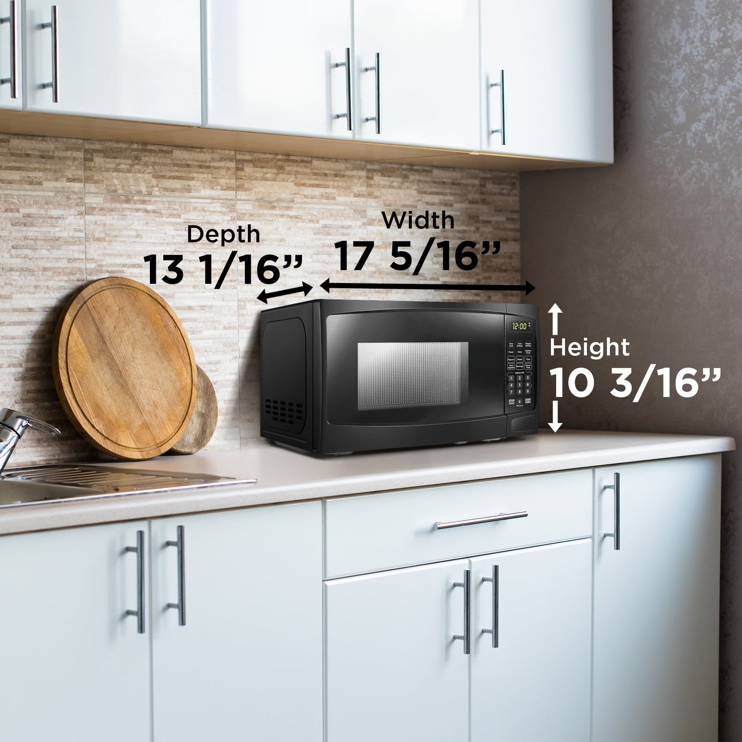 Danby 17" Black Countertop Microwave - DBMW0720BBB