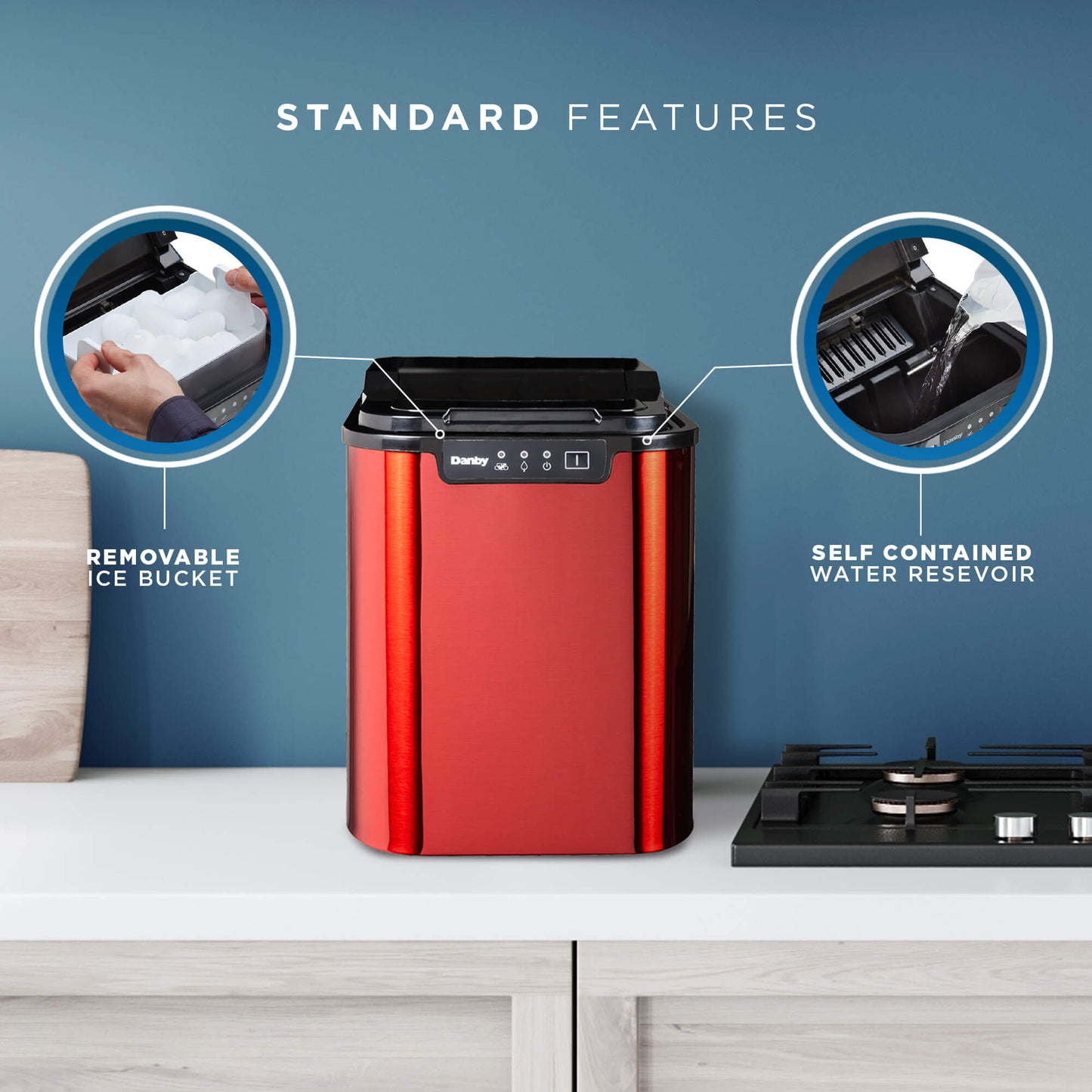 Danby 25lb Red Countertop Ice Maker - DIM2500RDB