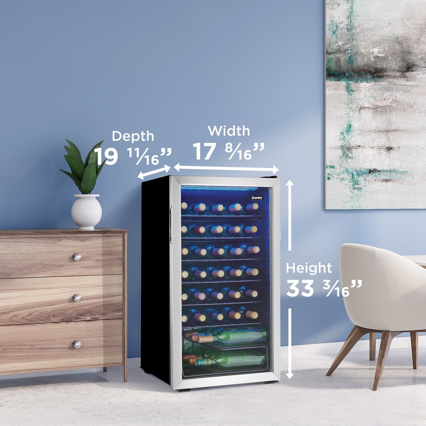 Danby 36-Bottle Stainless Steel Free-Standing Wine Cooler - DWC036A1BSSDB-6
