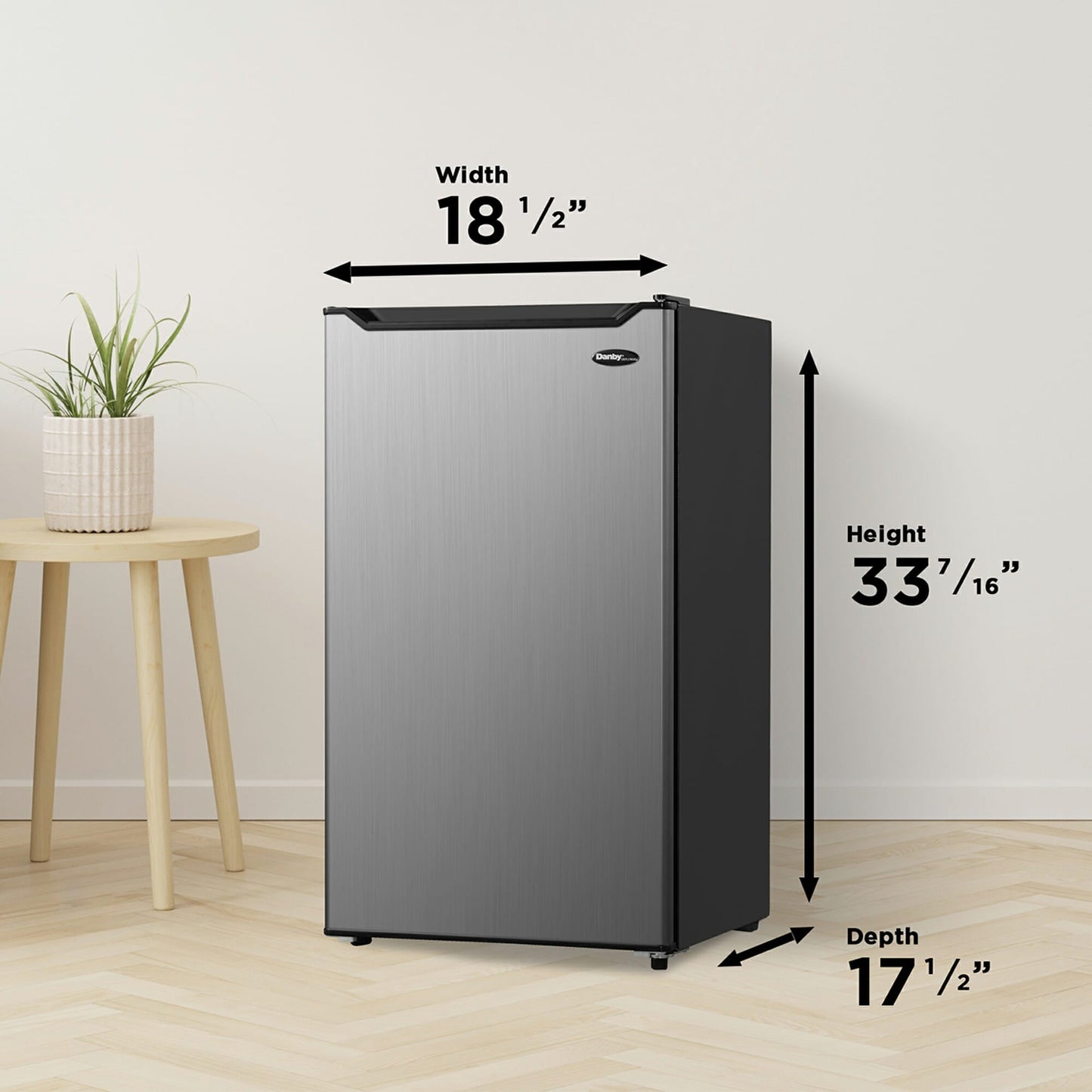 Danby 93L Stainless Steel Compact Fridge - DCR033B1SLM