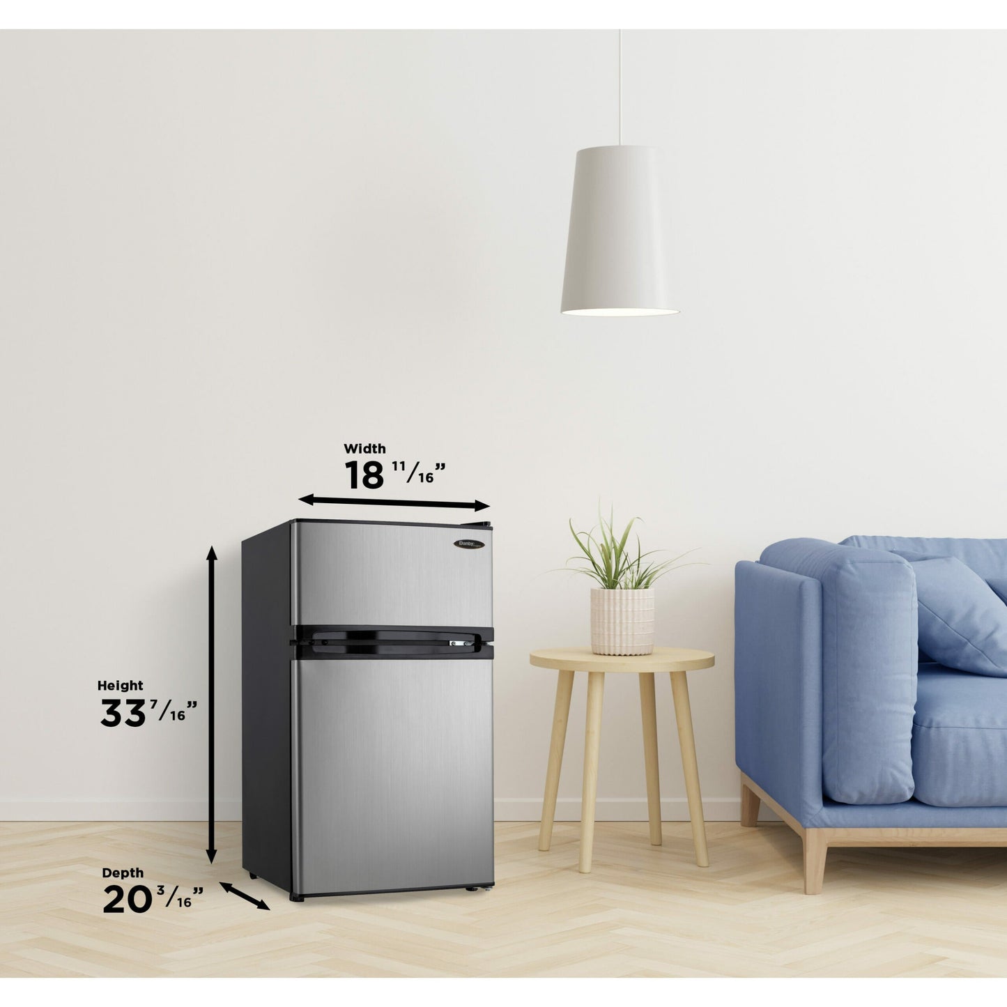 Danby Designer 87L Stainless Steel 2-Door Compact Fridge - DCR031B1BSLDD