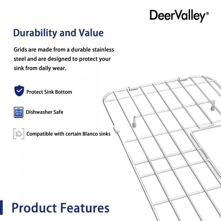 DeerValley 19" x 11" DV-K116G05 Stainless Steel Kitchen Sink Grid (Compatible with DV-1K116)