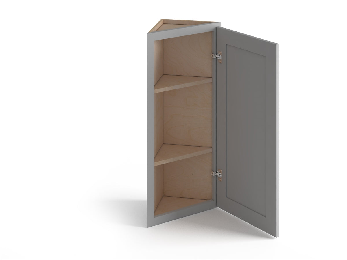 Domain Cabinets AW1230-SFPG-VW Valleywood Shaker 12" x 30" With 1 Door and 2 Shelves Gray Wooden Wall Angle Cabinet