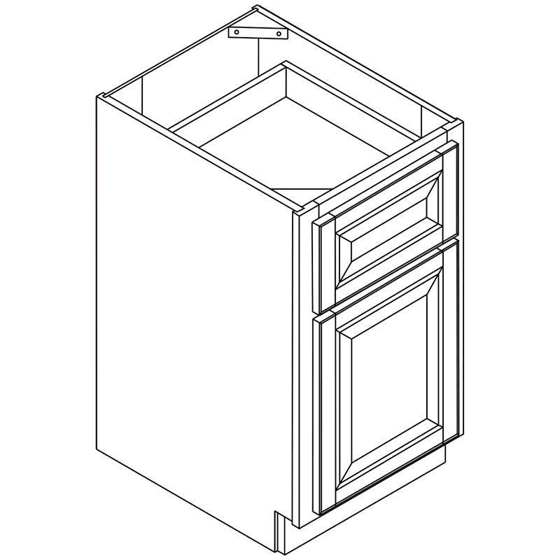 Domain Cabinets B12-CFS-UN Coffee Square 12" x 35" With 1 Drawer and 1 Door Brown Wooden Base Cabinet