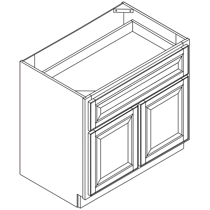 Domain Cabinets B24-CFS-UN Coffee Square 24" x 35" With 1 Drawer and 2 Doors Brown Wooden Base Cabinet