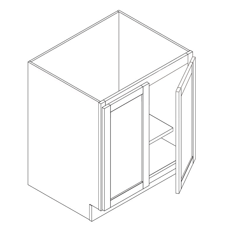 Domain Cabinets B24FH-KWS-BC Kingston 24" x 35" With 2 Doors and 1 Shelf White Wooden Base Cabinet