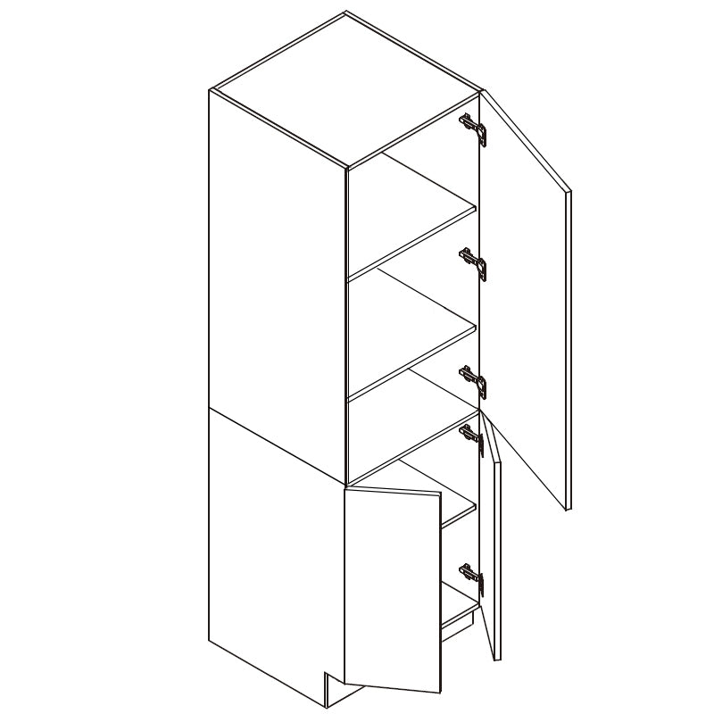 Domain Cabinets B24(T)-FLS-IN Frameless Lucca Slab 24" x 35" With 3 Doors and 3 Shelves Light Brown Wooden Single Pantry Cabinet