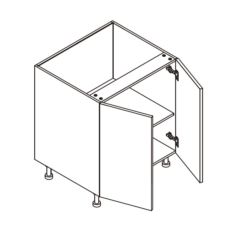 Domain Cabinets B30FD-LQW-UN Lacquer 30" x 35" With 2 Doors and 1 Shelf White Wooden Base Cabinet