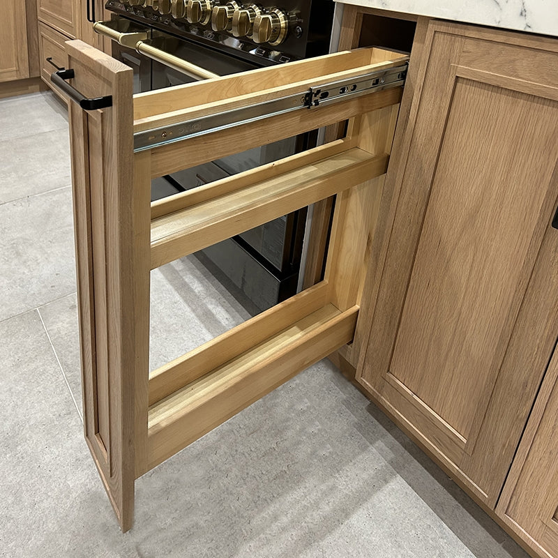 Domain Cabinets BFP9-SWS-NG Supreme 9" x 35" With 1 Drawer White Wooden Spice Rack Pullout