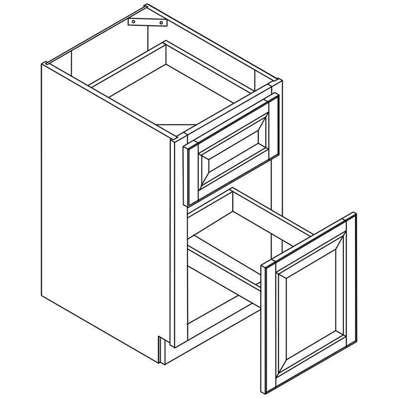 Domain Cabinets BTC18-GSQ-UN Ginger Square 18" x 35" With 2 Drawers Light Brown Wooden Trash Pullout Cabinet