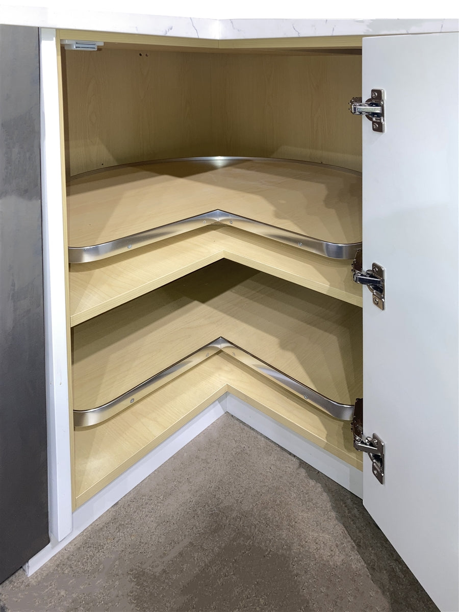 Domain Cabinets Cali 33" x 24" With 1 Folding Door White Wooden Shaker Base Lazy Susan Cabinet