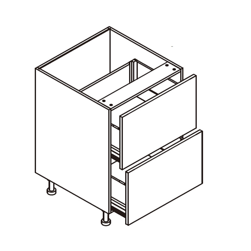Domain Cabinets DB27-2-DWS-UN Dark Wood Slab 27" x 35" With 2 Drawers Dark Brown Wooden Base Drawer Cabinet