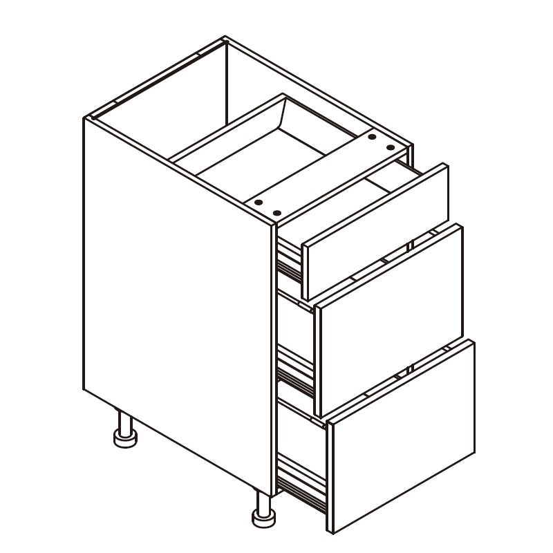 Domain Cabinets DB36-3-LQW-UN Lacquer 36" x 35" With 3 Drawers White Wooden Base Drawer Cabinet