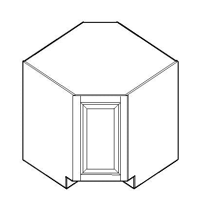 Domain Cabinets DCB36-AMO-BK American 36" x 35" With 1 Door Oak Wooden Diagonal Corner Base Cabinet