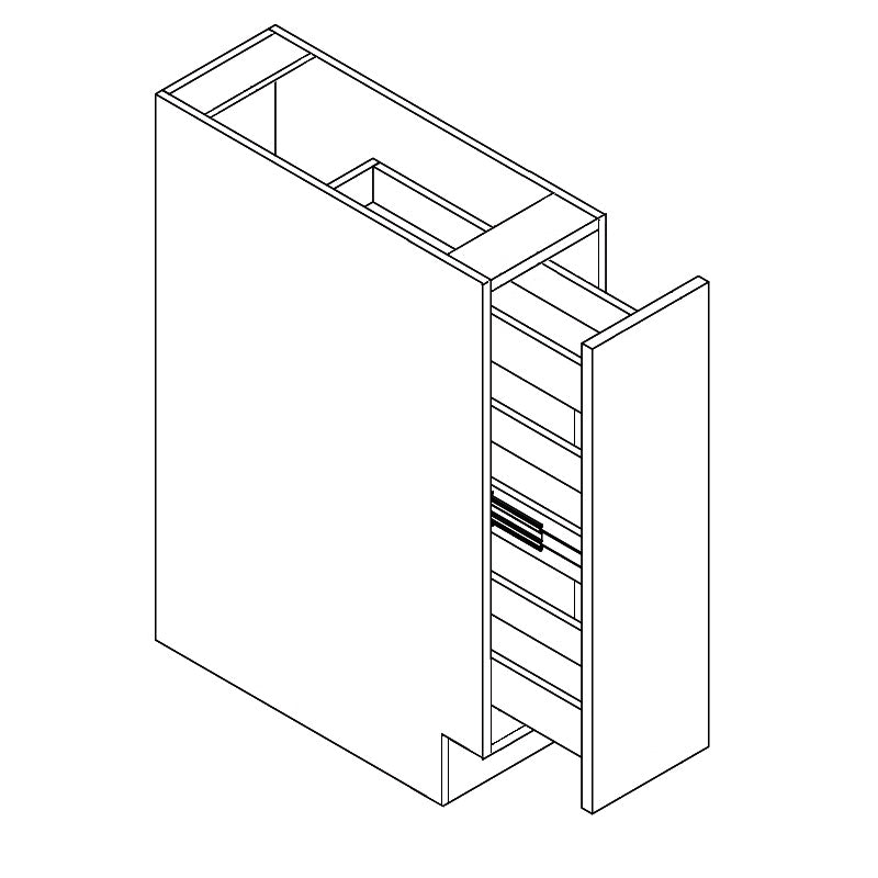 Domain Cabinets Impression 6" x 35" With 1 Drawer Weathered Oak Wooden Spice Rack Base Cabinet