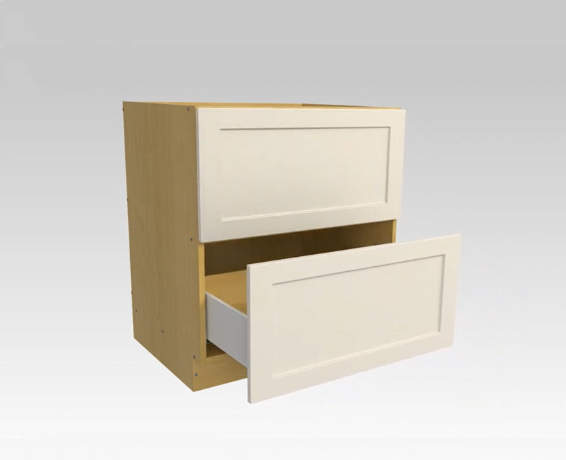 Domain Cabinets Jersey 24" x 35" With 2 Drawers White Wooden Shaker Base Cabinet