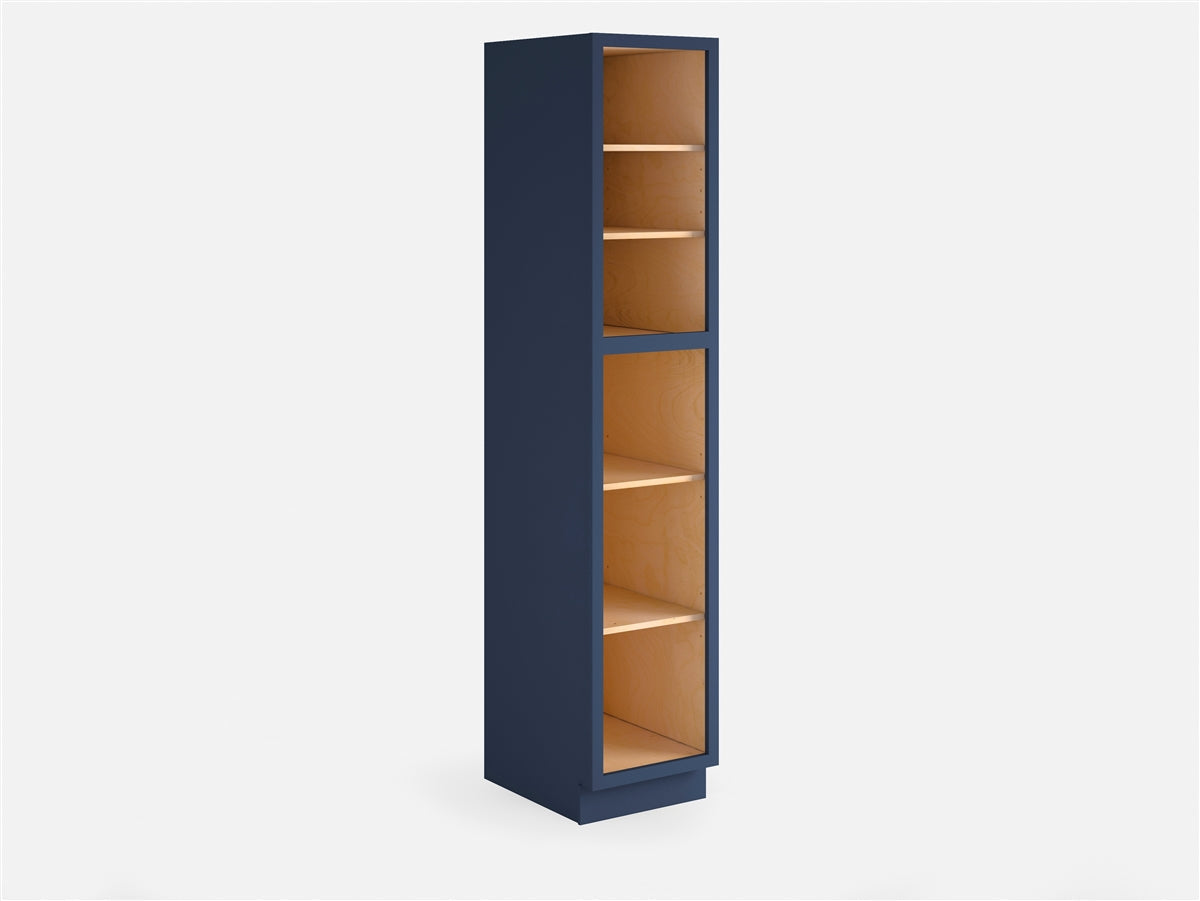 Domain Cabinets LC1890-MBF-VW Valleywood 18" x 90" With 2 Doors and 4 Shelves Marine Blue Wooden Single Pantry Cabinet