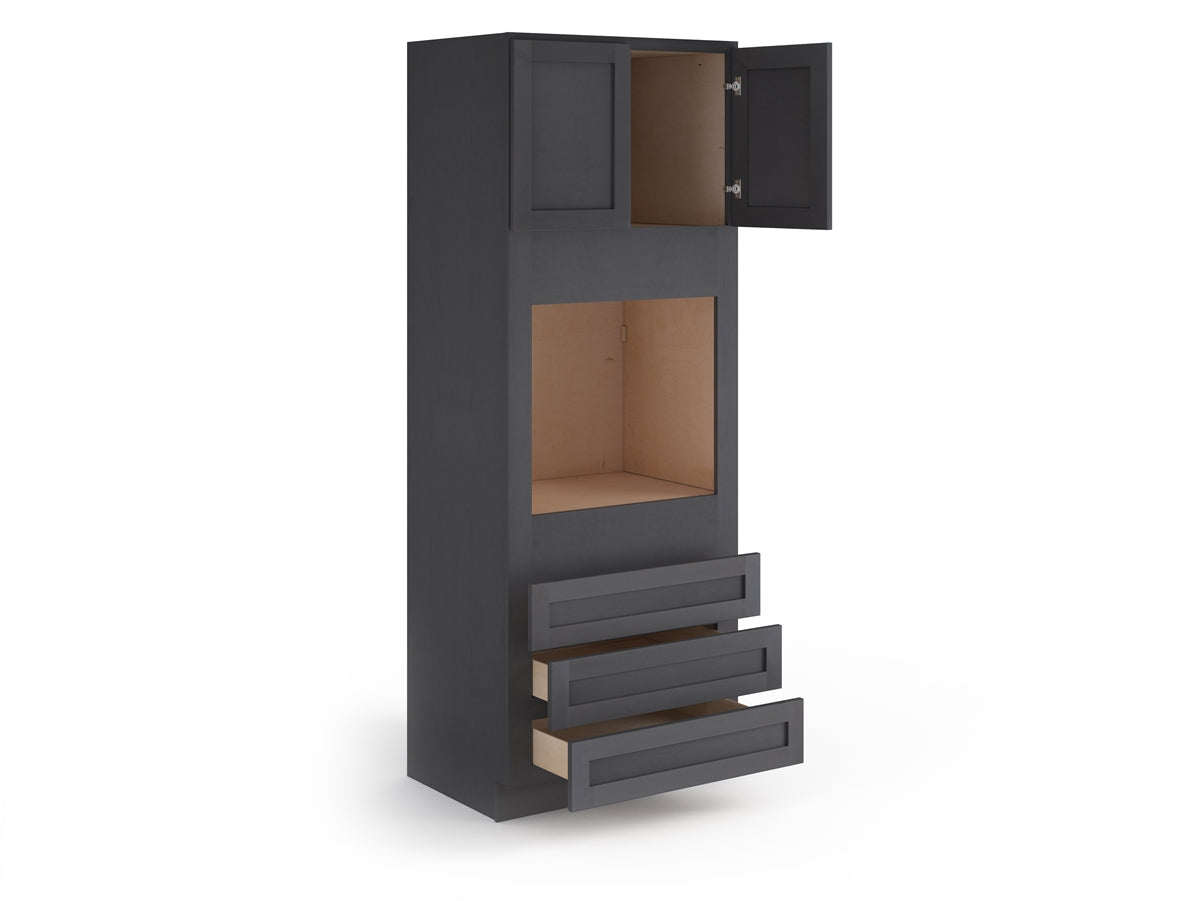 Domain Cabinets OC3390SD-VIG-VW Valleywood 33" x 90" With 2 Doors and 3 Drawers Dusky Gray Wooden Oven Cabinet