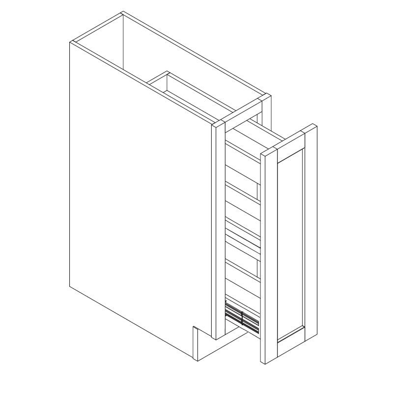 Domain Cabinets SP09-GRM-JK Greige 9" x 35" With 1 Drawer Gray Maple Wood Spice Rack Pullout Cabinet