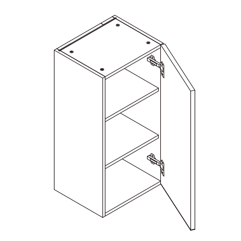 Domain Cabinets W1536-PRO-UN Pacific 15" x 36" With 1 Door and 2 Shelves Rustic Oak Wooden Wall Cabinet