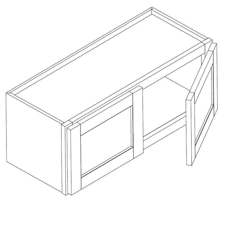 Domain Cabinets W3014-VFG-PD Vista 30" x 14" With 2 Doors Frameless Gray Wooden Wall Bridge Cabinet