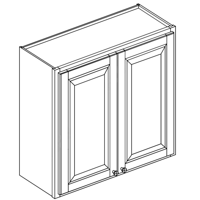 Domain Cabinets W3036-GSQ-UN Ginger Square 30" x 36' With 2 Doors Light Brown Wooden Wall Cabinet