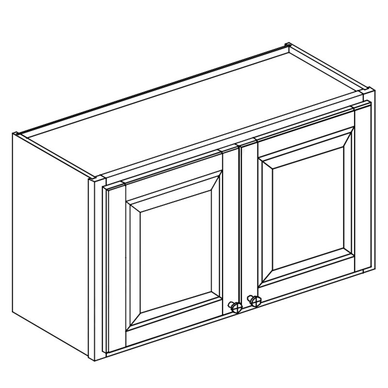 Domain Cabinets W3624-GSQ-UN Ginger Square 36" x 24" With 2 Doors Light Brown Wooden Wall Bridge Cabinet