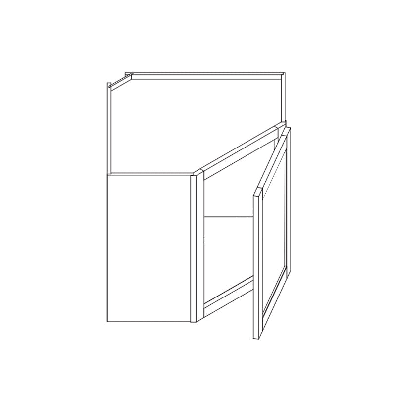 Domain Cabinets WDC2418-HCW-BC Hillcrest 24" x 18" With 1 Door White Wooden Wall Diagonal Cabinet