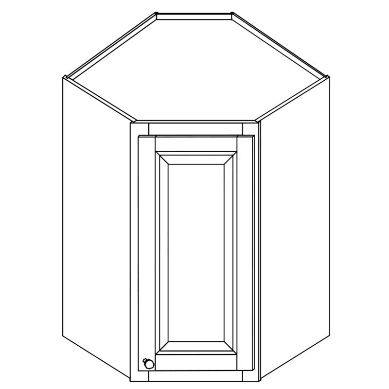 Domain Cabinets WDC2430-AMO-BK American 24" x 30" With 1 Door Oak Wooden Wall Diagonal Corner Cabinet