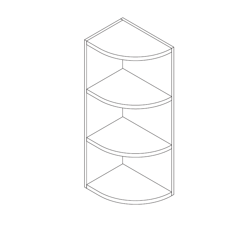 Domain Cabinets WOES1230-VFG-PD Vista 12" x 30" With 3 Shelves Frameless Gray Wooden Wall End Open Shelf
