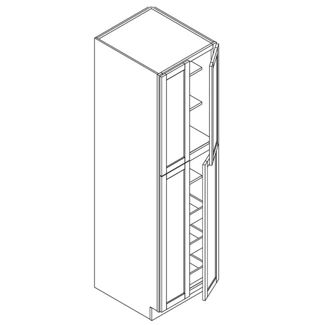 Domain Cabinets WP309027-GRM-JK Greige 30" x 90" With 4 Doors and 6 Shelves Gray Maple Wood Double Pantry Cabinet