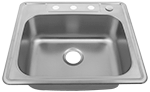 Drop In Medium Single Bowl 25" Stainless Steel Kirchen Sink by Chemcore Industries