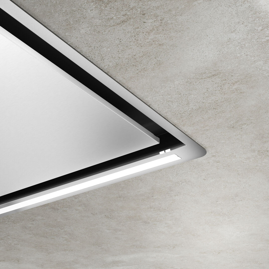 Elica Hilight 40" White Glass Panel & White Metal Frame Ceiling Mount Range Hood