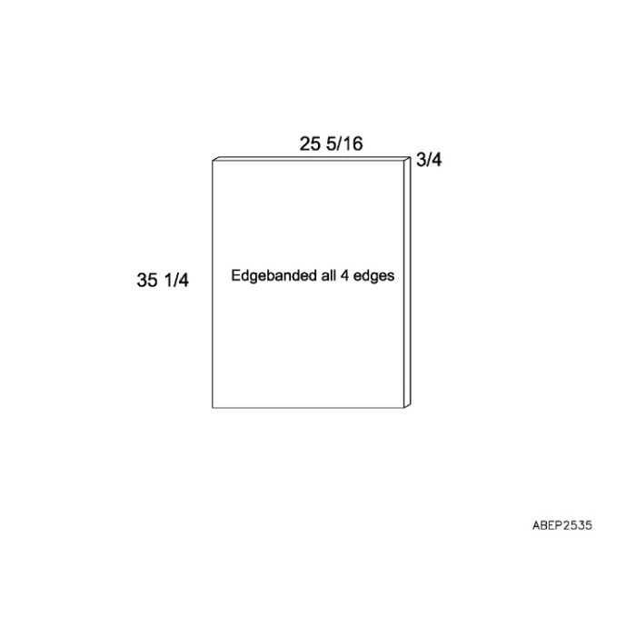 Euro Cafe Base Overlay Panel - 25-5/16"W x 35-1/4"H x 3/4"D