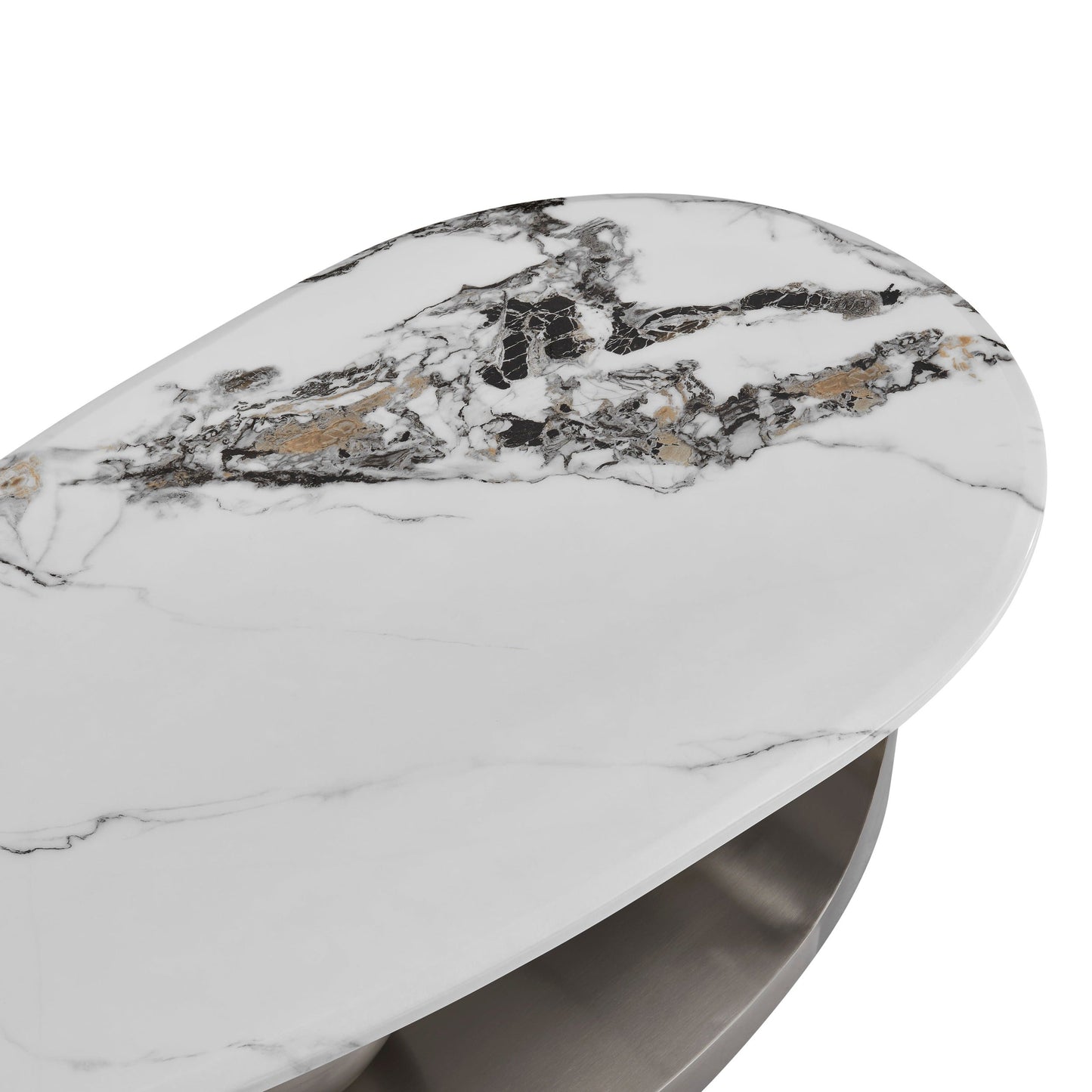 Finesse Decor Celestia Silver Marble Form Coffee Table