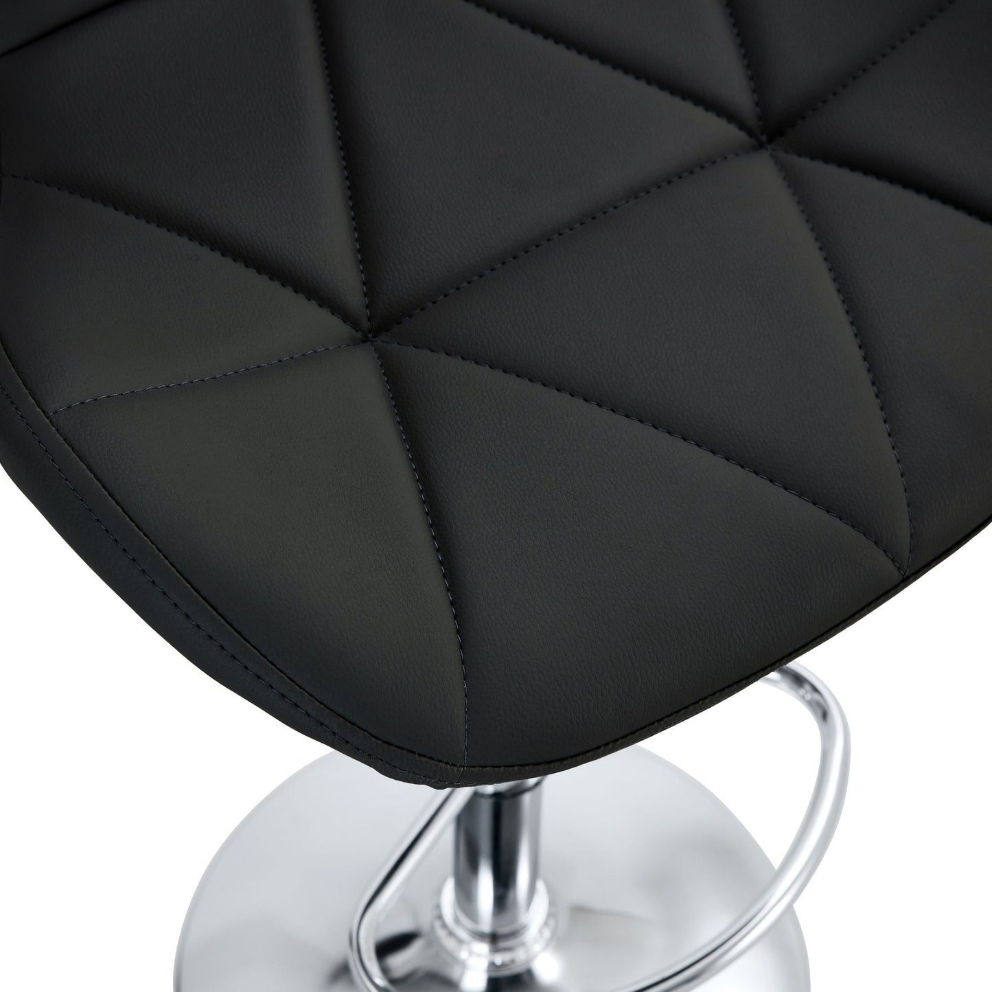 Finesse Decor Luxe Swivel Elegance Black and Chrome Bar Stool - Set of 2