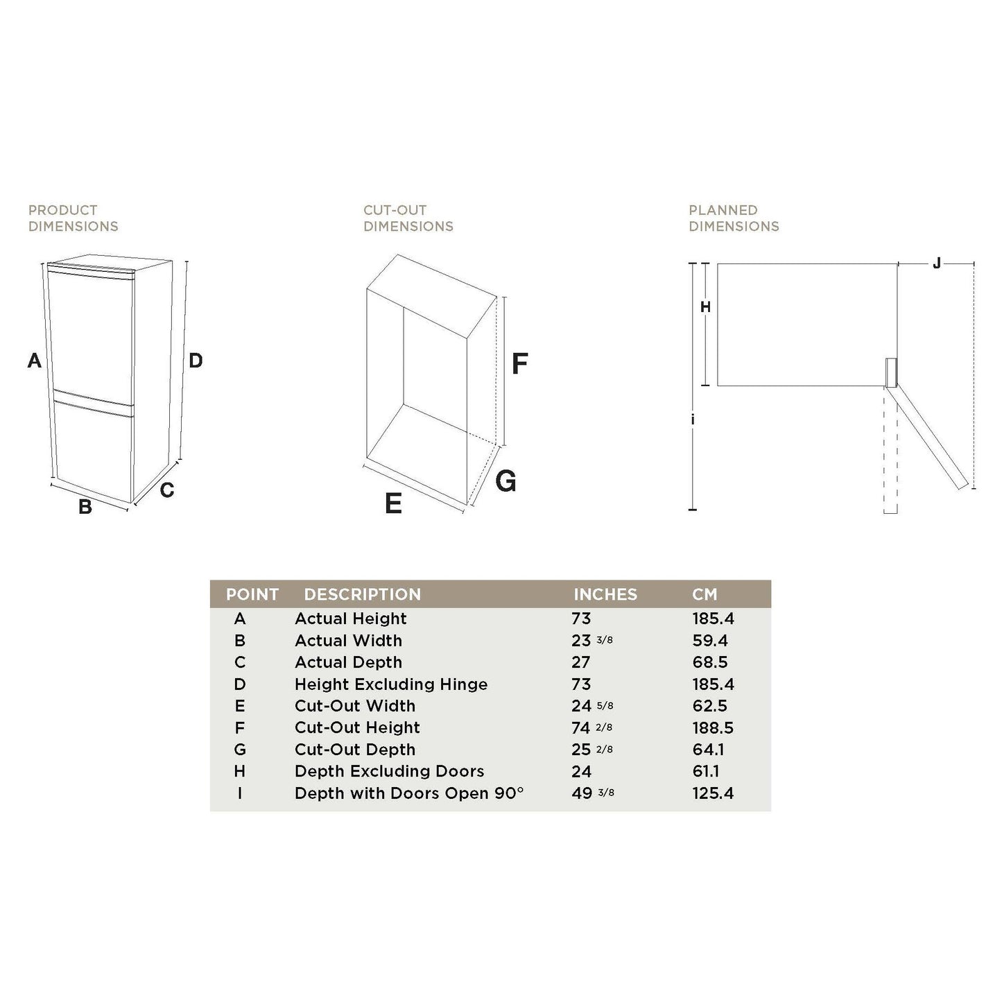 Forte 450 Series 24" 11.65 Cu. Ft. Stainless Steel Freestanding Bottom Freezer Refrigerator