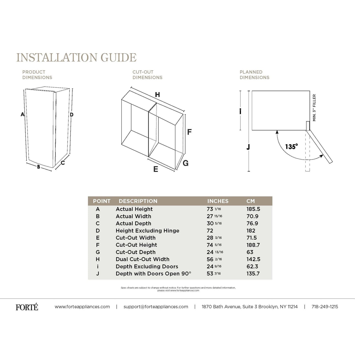 Forte 450 Series 28" 13.5 Cu. Ft. Stainless Steel Counter Depth Freestanding Upright Convertible Freezer