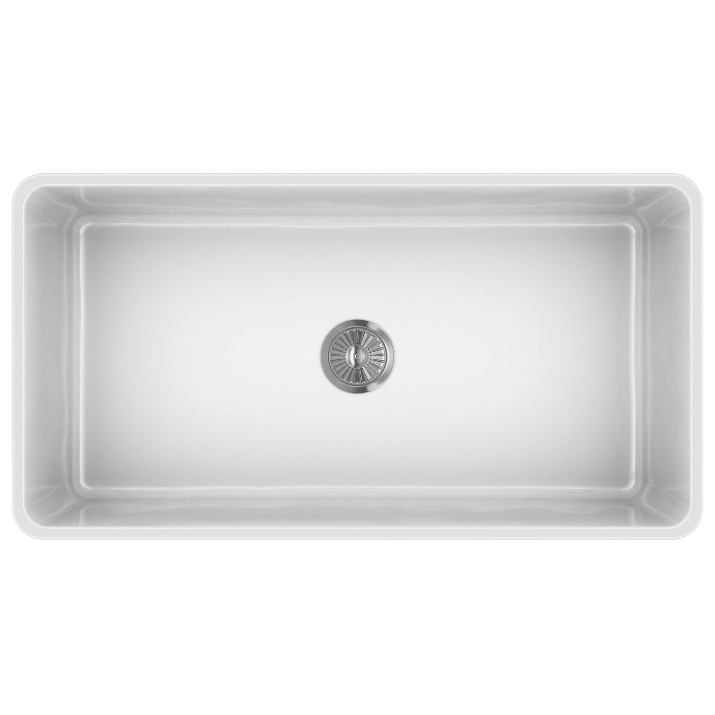 Fortis 36" White Single Bowl Farmhouse Apron-Front Reversible Fireclay Rectangular Kitchen Sink