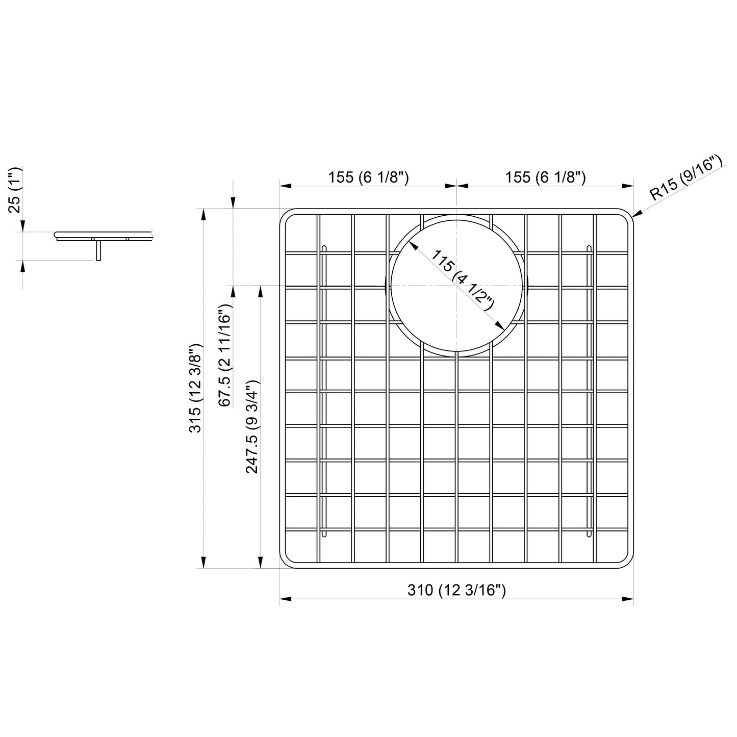Fortis Plados Grid for Sink Models AM8620, AM8620ST, ON8420, ON8420ST